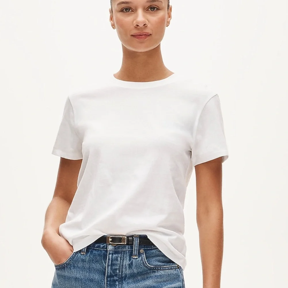 J. CREW Vintage jersey classic-fit crewneck T-shirt Short Sleeve White Size XXS